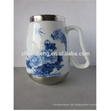 Großhandel kreative Top Qualität made in China Edelstahl Keramik Tiki Becher mit Henkel